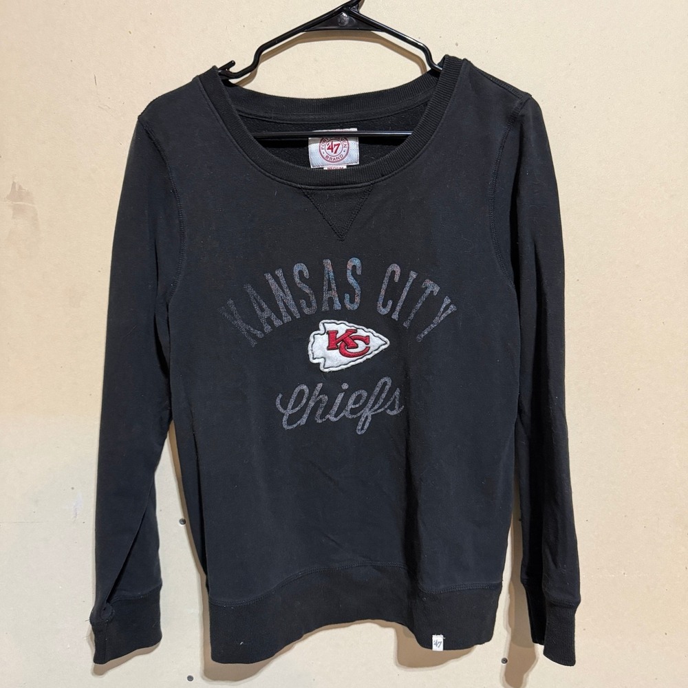 '47 Brand Kansas City Chiefs Women's Black Crewneck Sweatshirt Medium